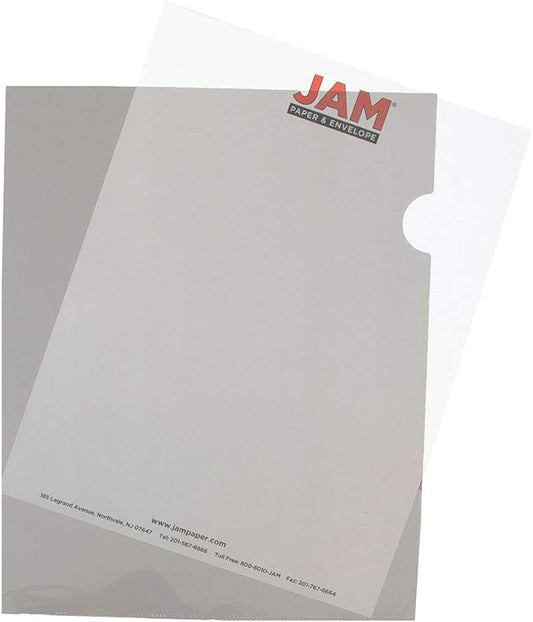 JAM Paper Plastic Sleeves - 9" x 11 1/2" - Smoke - 12/pack
