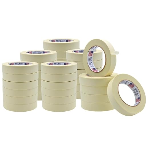 WOD MT5 Utility Grade Masking Tape, 1 inch x 60 yds. (Pack of 36) for Home or Office air-Dry Painting, Labeling, & Packing. Leaves no Residue