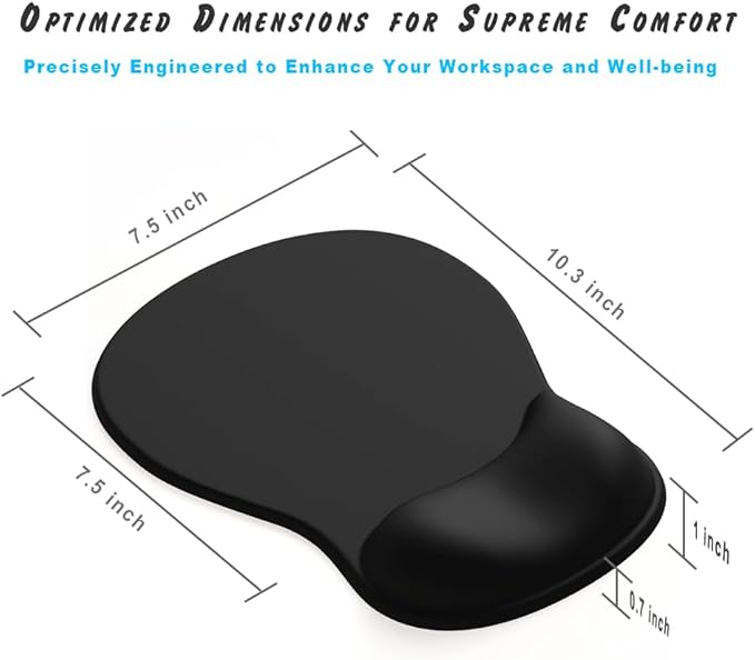 ErgoComfort Gel Wrist Rest Mouse Pad-Ergonomic Office Mousepad with Wrist Support-Non-Slip, Design Desk Accessories Mat for Home&Game Decor (08FloraBliss)