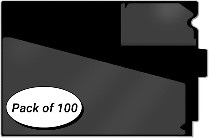 Doctor Stuff - Center Tab Vinyl Out Guides, Diagonal Cut Front Pocket, Top Charge Out Slip Pocket, Plastic File Folder, Letter Size 9" x 13-1/4", Black, 100/Box