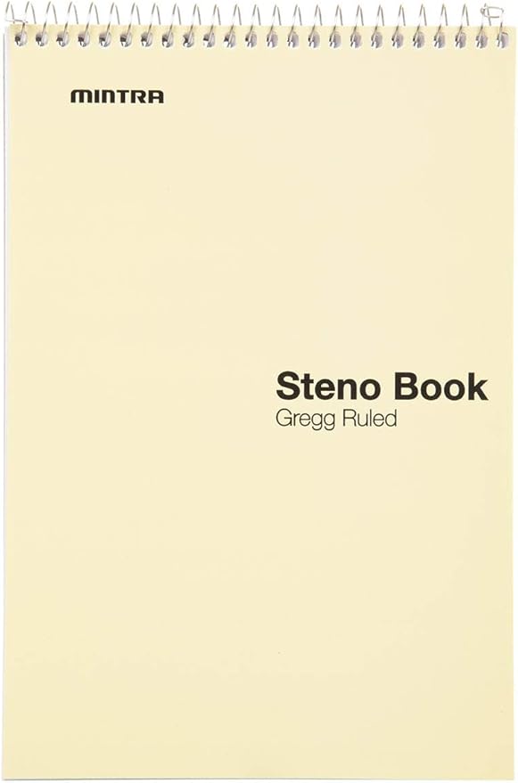 Mintra Office Steno Books (Pastel Colors 4pk - Green Tint Paper, Gregg Ruled)