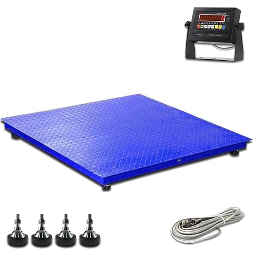 Liberty LS-800-3x3 NTEP Certified (Legal for Trade) Heavy Duty Industrial Floor Scale | 36" x 36" | Capacity of 5000 lbs x 1 lb Blue