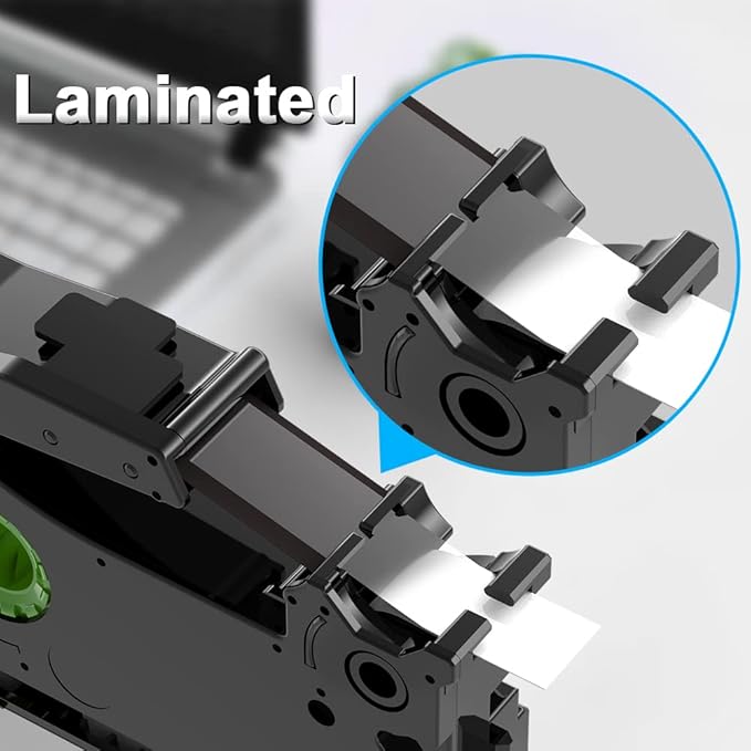 MarkDomain 3-Pack 9mm Label Tape TZe-221 Replacement for Brother TZe TZ Tape 9mm 0.35" Laminated White Label Maker Tape TZe221 TZ221 Work with Ptouch PT H100 H110 D210 D400AD 1290