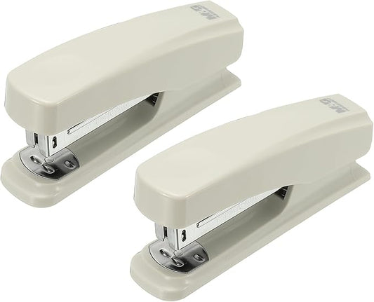 M&G Office Desktop Stapler, 25 Sheet Capacity Basic Staplers Jam Free Standard Stapler Office Accessories Supplies with Two Binding Modes for Home Office Classroom, Gray, 2 Pcs