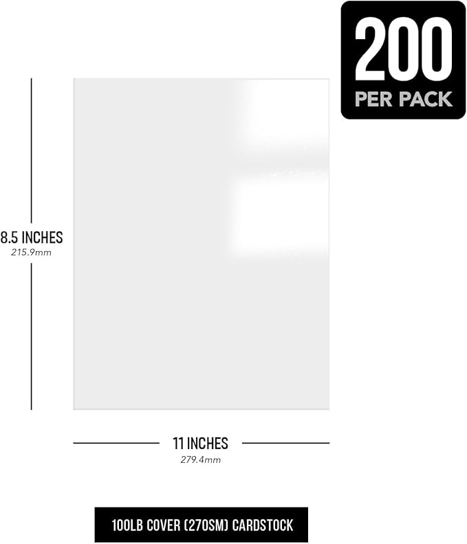 Double-Sided Heavyweight Gloss Digital C2S Cardstock – Perfect for Color Laser Printing, Flyers, Brochures, Photos | 8.5" x 11" | 100lb Cover | Acid Free, Glossy Coated on Both Sides | 200 Sheets