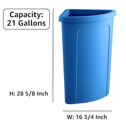 Recycling Bin, 21 Gallon Corner Round Trash Can, Crack-Resistant, Commercial Durable Garbage Can, Reinforced Bottom, Ideal for Home, Kitchen, Bar, Hotel, Restaurant, School