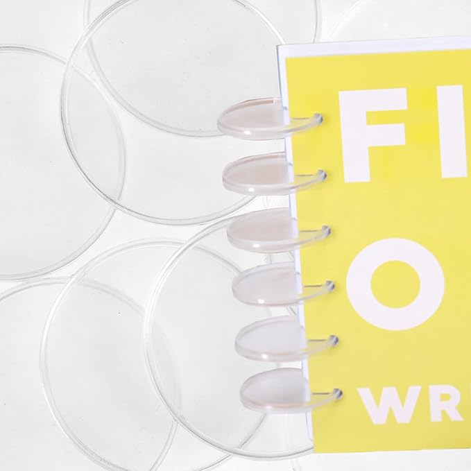 40 Pcs Discbound Disc 2 Inch Book Binding Discs, Transparent Expansion Discs Notebooks Planner Discs for DIY Notebooks and Planner Scrapbooking Supplies