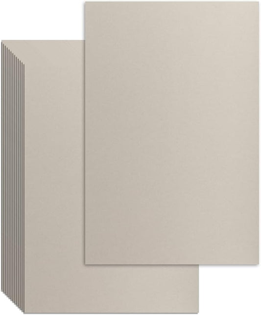 25 Pcs Book Board, Binder Board, Cover Board, Heavy Duty Chipboard for Book Binding, DIY Cardboard (Gray, 10 x 12.5 Inch 100PT)