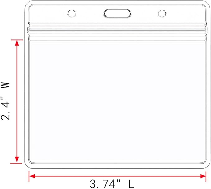 Bird Fiy® Lanyard/Badge Holder Pairs (Set of 50, Red): Woven Round Lanyard & Horizontal Sealable Waterproof Clear Plastic ID Card Name Tag Holder