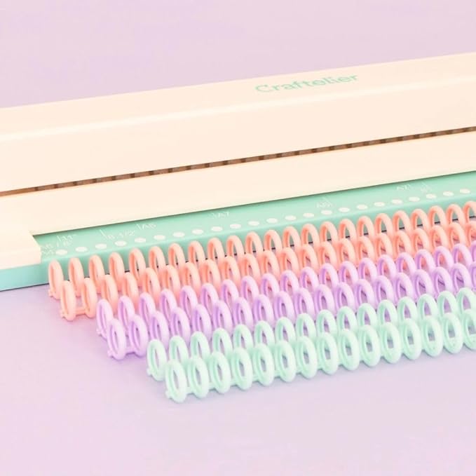 Craftelier - Click Binding Spines 3:1 Pitch - Pastel Tones - Easy Zip Binding - Reusable, Trimmable Coils for Up to 85 Sheets -12 mm. (0.47") Diameter - 6-Pack for A4 to A7 and US Letter Sizes