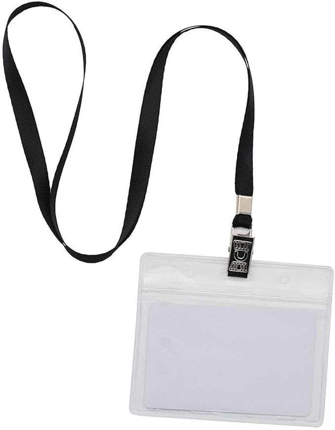 Beebel Gray Lanyards 100 Pack Nylon Flat Badge Lanyard for Id Badge Name Tag (Gray, 100 Pack)