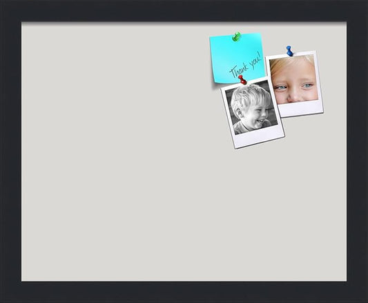 PinPix 15x12 Inch Cork Bulletin Board. This Decorative Framed Pin Board Comes with Light Stone Design and a Satin Black Frame. Ideal for Home Office Decor or Message Board (PinPix-1809)