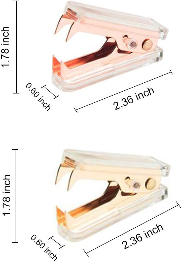 Rose Gold and Gold Staple Remover - 2 Pack Staple Removal Tool Set, Luxury Acrylic Rose Gold and Gold Office Supplies & Desk Accessories