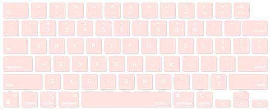 MOSISO Keyboard Cover Skin Compatible with MacBook Air 15 inch M3 A3114 M2 A2941/Air 13.6 A3113 A2681/Pro 14/16 M4 M3 M2 M1, Chalk Pink