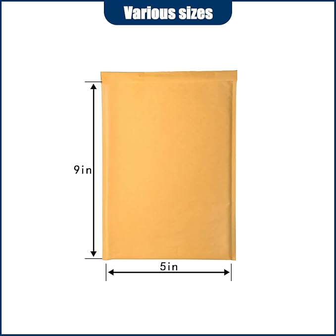 Natural Kraft Bubble Mailer Envelopes, Small Bubble Mailers 5x9 Inch, 25 Pack Padded Envelopes, Self-Seal Shipping Envelope,Tear-Resistant Mailing Envelope Padded
