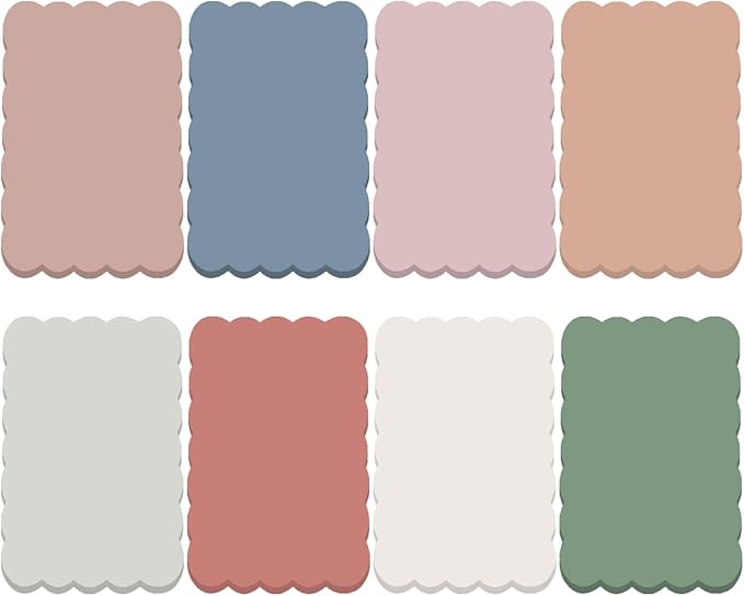 Eaasty 8 Pack Scalloped Sticky Notes Bulk Christmas Cute Self Sticky Note Pads Multi Color Bright Vintage Note Pads or School Office Supplies 240 Sheet(4" X 6",Colors Vintage)