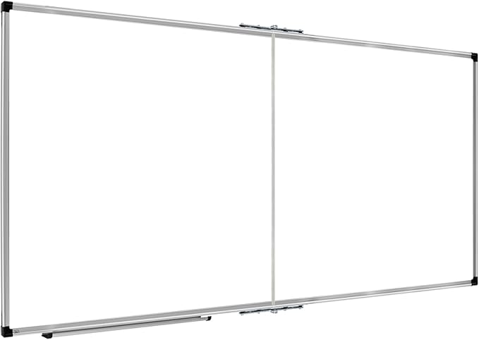 XBoard Magnetic Whiteboard 60 x 36 Inch, Foldable Dry Erase White Board with Aluminium Frame & Marker Tray 5' x 3', Wall Mounted Folding Message Presentation Board