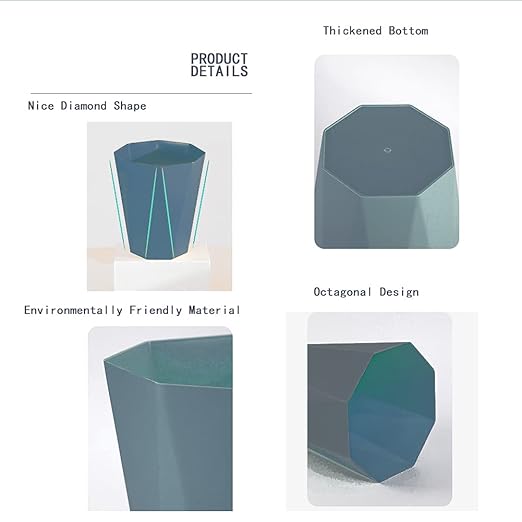 Small Trash Can 2 Pack Bathroom Garbage Can 2.6 Gallon Waste Basket for Dorms Bedrooms Offices, Blue