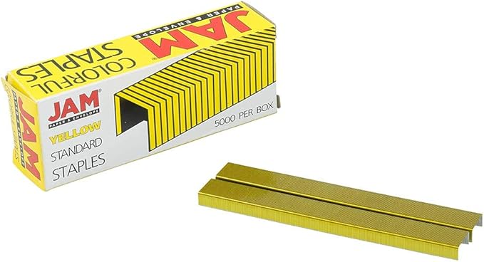 JAM PAPER Standard Size Colorful Staples - Golden Yellow - 5000/box
