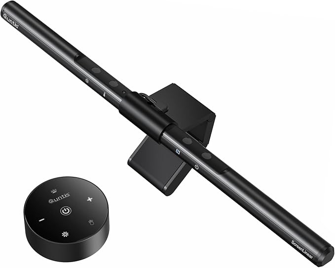 Quntis Computer Monitor Lamp, Screen Monitor Light Bar for Eye Caring, USB Reading LED Task Lamp with Auto-Dimming, Dimmable Light Bar, Touch Control, No Glare Space Saving Home Office Desk Lamps