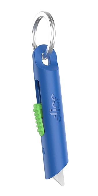 Slice Mini Pen Cutter | Keychain Knife and Box Cutter | Retractable Safety Cutter | Blue