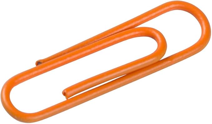 JAM PAPER Colorful Standard Paper Clips - Regular 1 Inch - Orange Paperclips - 100/Pack