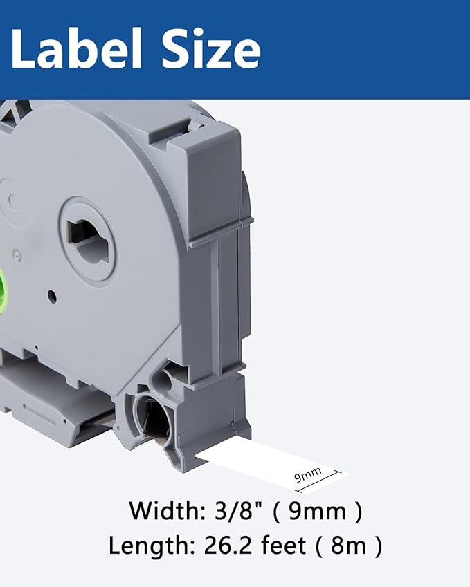 Tze Tz Tape 9mm 0.35 Laminated Clear Compatible for Brother P Touch Clear Label Maker Tape TZe-121 TZe121 Label Tape for PT D200 D210 D220 D400, Black on Clear, 3/8 Inch x 26.2 Feet, 3-Pack