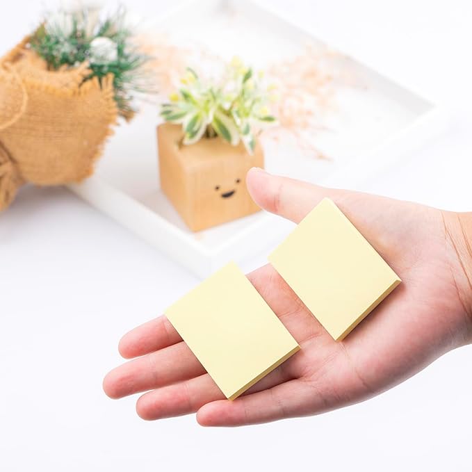 (50 Pads) Sticky Notes 1.5x2, Sticky Pads, Recyclable, Self-Stick Pads, Easy to Post for Home, Office, Notebook (yeelow)