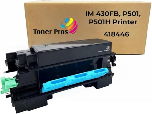 Toner Pros TM Compatible Ricoh 418446 High-Yield Black Toner Cartridge – Replacement for Ricoh P501, P 501H & IM 430FB Printers - 14,000 Pages, 1 Pack