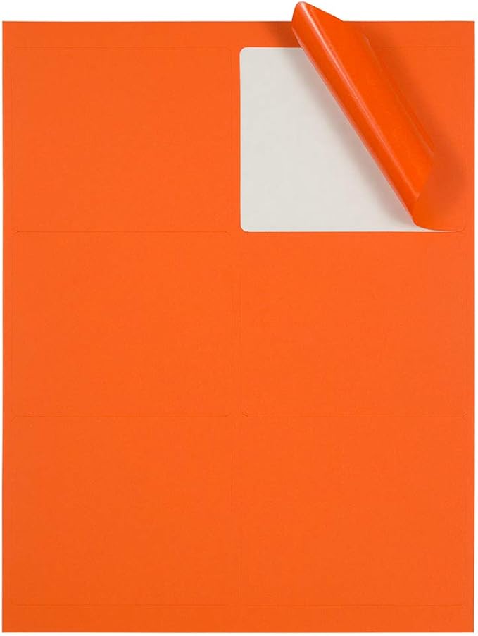 JAM PAPER Shipping Address Labels - Large - 3 1/3 x 4 - Orange - 120/Pack