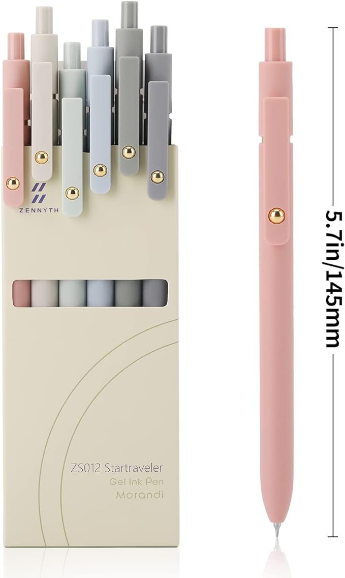 Ddaowanx Gel Pens,0.5mm Quick Dry Black Ink Pens Fine Point Smooth Writing Pens, Cute Office School Supplies Gifts for Women (24 Pcs Morandi-Black Ink)