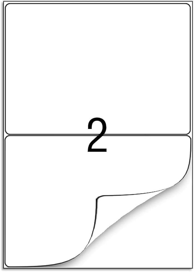 BESTEASY Round Corner Half Sheet Self Adhesive Shipping Labels for Laser and Ink Jet Printers, White Blank (4000 Sheets, 8000 Labels)