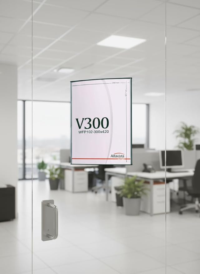 SET of 2, OFFICE SIGN FRAME HOLDER FOR DOOR OR WALL MOUNT NAME PLATE DISPLAY CURVATURE PLAQUE SILVER ALUMINUM (A3 SIZE 16.53" H x11.69" W )