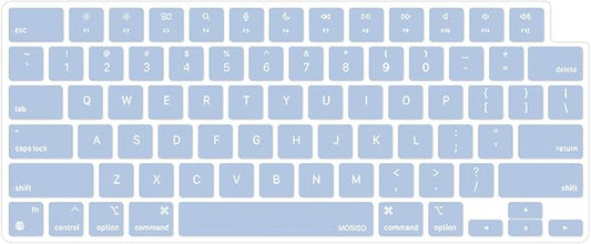 MOSISO Keyboard Cover Skin Compatible with MacBook Air 15 inch M3 A3114 M2 A2941/Air 13.6 A3113 A2681/Pro 14/16 M4 M3 M2 M1, Pastel Blue