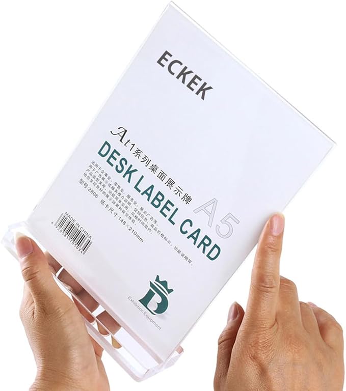 2 Pack Acrylic Sign Holder Menu Displays Double Sided Sign Stand A4/A5/A6 Clear (Transparent Vertical A4 210×297mm/8.27×11.69 inches)