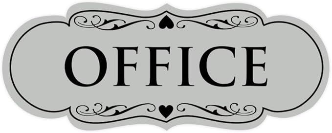 All Quality Designer Office Sign | Easy Installation - Lt Gray - Large (1 Pack)