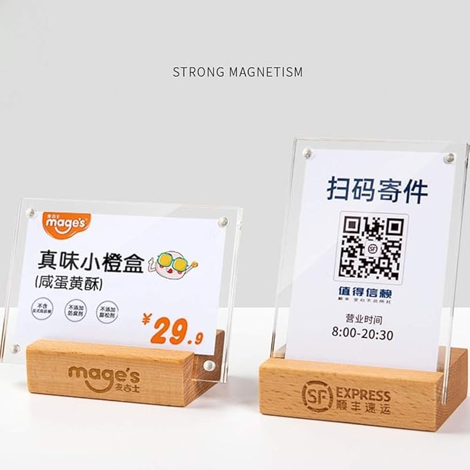 2 Pack Acrylic Label Holder Price Tag Displays Sign Holder Data Card Holder Table Top Sign Stand(90*60mm/3.54x2.36 inches)