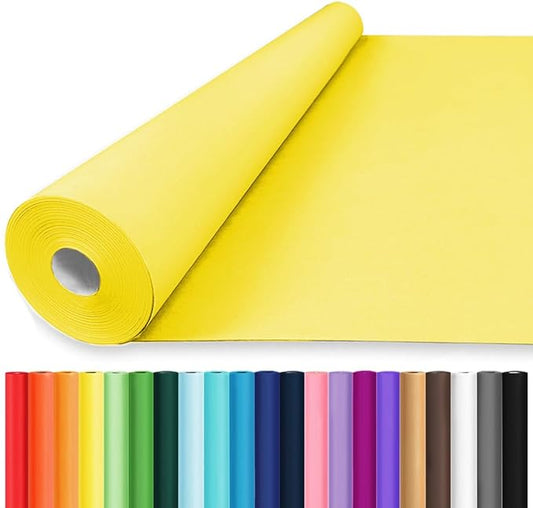 Vanhench 36" x 2400" (200') Yellow Wrapping Paper for Birthday, Solid Color Art Kraft Craft Paper for Gift Wrapping, Birthday, Bouquet Flower Crafts Packing Poster Bulletin Board