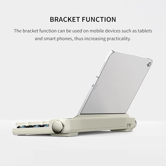 ACTTO B705 Retro Typewriter Keyboard Bluetooth,Vintage Mechanical Keyboard with Tablet Stand,LED Backlight 100 Keys Gaming Keyboard for Windows/macos/iOS/Android,Blue Switch (Ivory Butter)