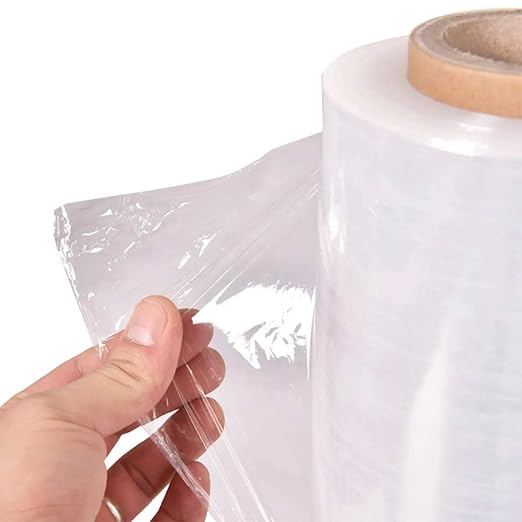 APQ 4 rolls of Cast Hand Stretch Film 15" x 2000'. Hand Stretch Wrap, 60 Gauge Thickness. Excellent Tear Resistance. Clear Residue Free Film for Moving, Shipping, Wrapping. Industrial Grade Cast Film.