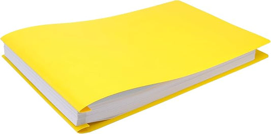 11x17 Report Cover Pressboard Binder Poly Panels Includes Fold-Over Metal Fasteners Yellow Package of 6