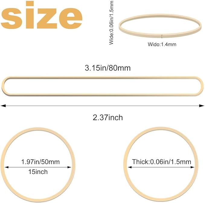 Rubber Band, 90 Pcs Light Beige Rubber Bands, Size 19 Strong Elastic Band Loop Office Supplies, Suitable for Office School Home