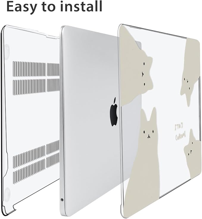 for MacBook Air 13 inch Case 2018 2019 2020 2021 2022 Release A2337 M1 A2179 A1932 Retina Display & Touch ID, Plastic Hard Shell Case +Keyboard Cover+Screen Protector+Webcam Cover, Cats