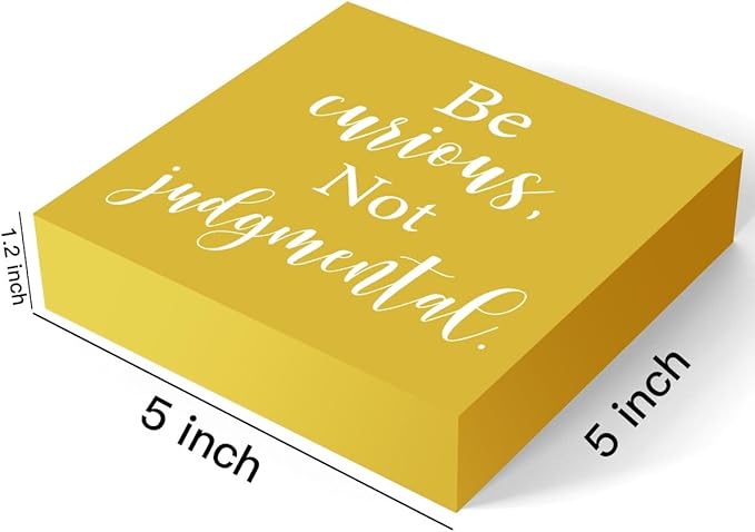 Inspirational TV Show Merchandise Wooden Box Sign Decorative Soccer Coach Gifts Office Desk Decor for Tabletop Bookshelf Tiered Tray Home Farmhouse Bedroom Library Rustic Square Wall Decor Yellow