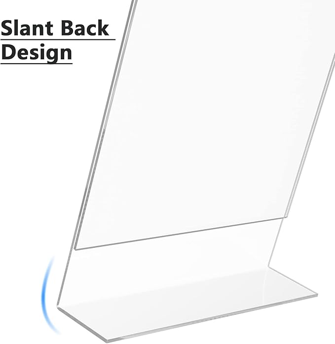 MaxGear Acrylic Sign Holder, Clear Sign Holders Plastic Display Stand 8.5 x 11 Inches Slant Back Countertop Display Picture Frames for Menus, Flyer, Use In Office, Store, 3 Pack