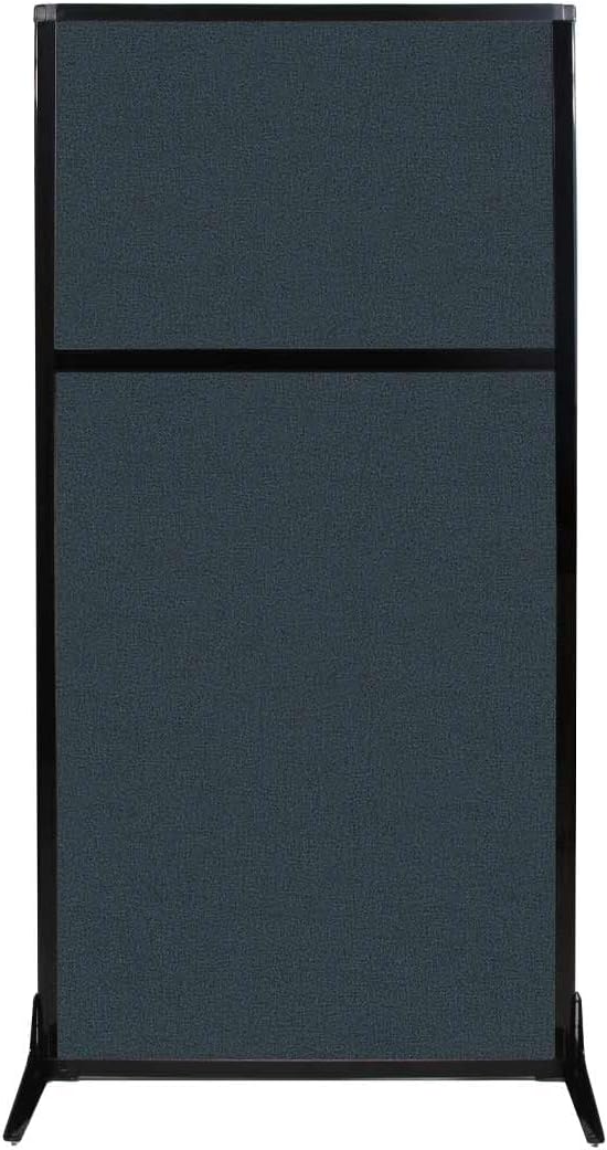 Versare Workstation Partition | Portable Wall Divider | Modern Office Cubicle | Free Standing Privacy Screen | Flexible Work Space | 33" x 70" Blue Spruce Fabric Panels