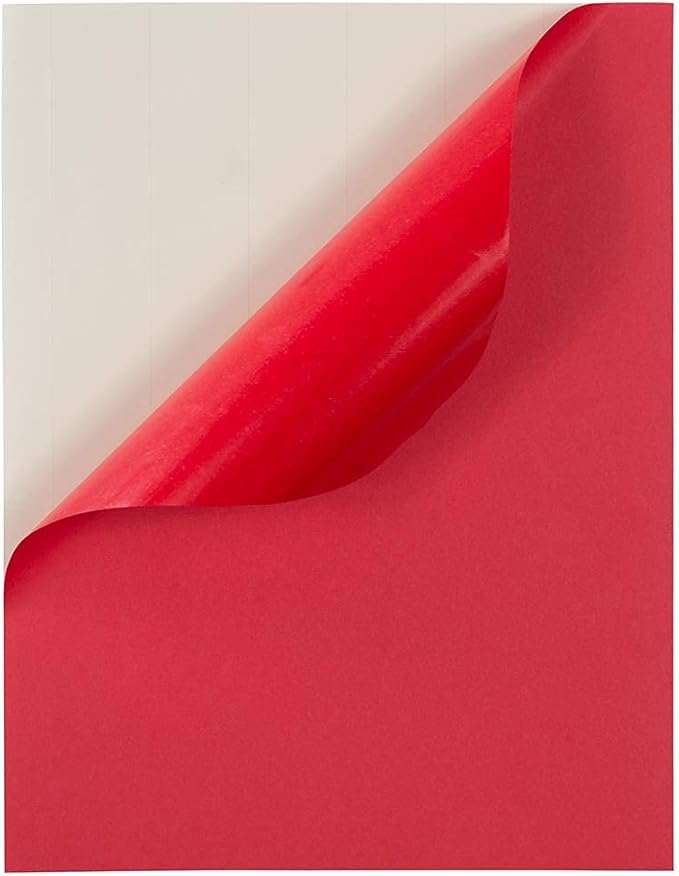 JAM PAPER Full Sheet Shipping Labels - Printable Sticker Paper - 8 1/2 x 11 - Red - 10 Full Pages/Pack