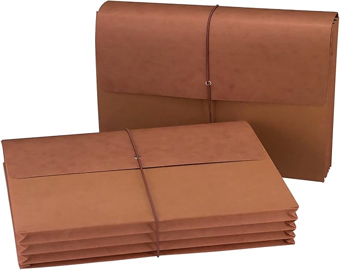 Smead Redrope Expanding File Wallet, Flap and Cord Closure, 3-1/2" Expansion, Legal Size (71007), (Pack of 5, 500 Count Total)