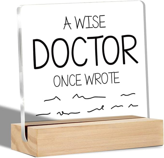 Doctor Gifts for Women Men Medical Office Decor Unique Gift for Medical Assistant Dental Office Desk Decorative Signs Plaques 4 x 4 Inches acrylic
