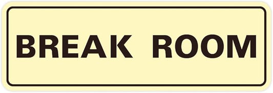 Standard Break Room Door or Wall Sign - Ivory/Dark Brown - Small 1 Pack